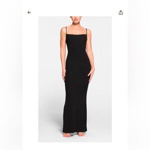 SKIMS Soft Lounge Slip Dress in Onyx